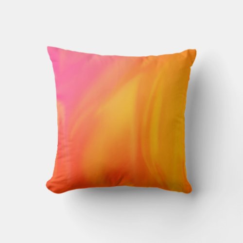 Soft pink Gradient orange  Abstract Multi Color Throw Pillow