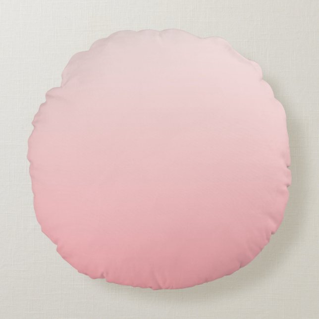 Soft pink gradient round pillow (Front)