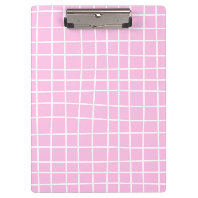 Soft Pink Grid Abstract Pattern Clipboard (Front)