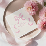 Soft Pink Hand Drawn Bow Bridal Shower Napkins<br><div class="desc">Celebrate in style with these vintage inspired bridal shower napkins featuring a soft pink hand drawn oval frame with a bow.</div>