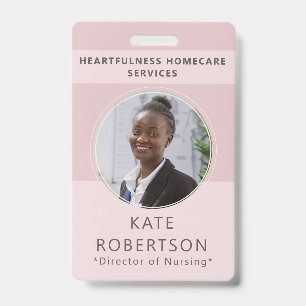 Soft Pink Healthcare Worker Badge