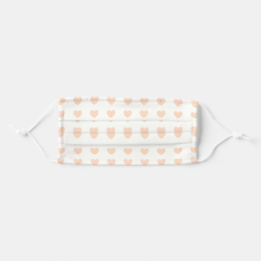 Soft Pink Heart Pattern Adult Cloth Face Mask (Front, Folded)