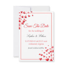 Soft Pink Hearts Save the Date Card