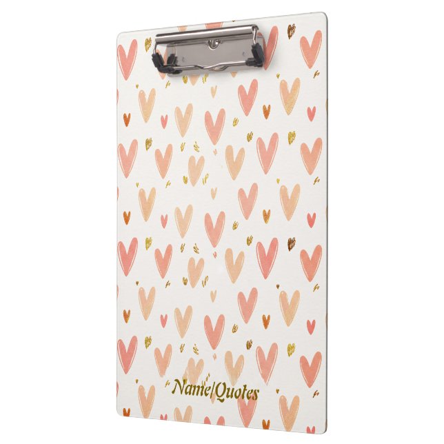 Soft Pink Hearts Seamless Pattern Clipboard (Left)