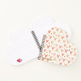 Soft Pink Hearts Seamless Pattern Notebook
