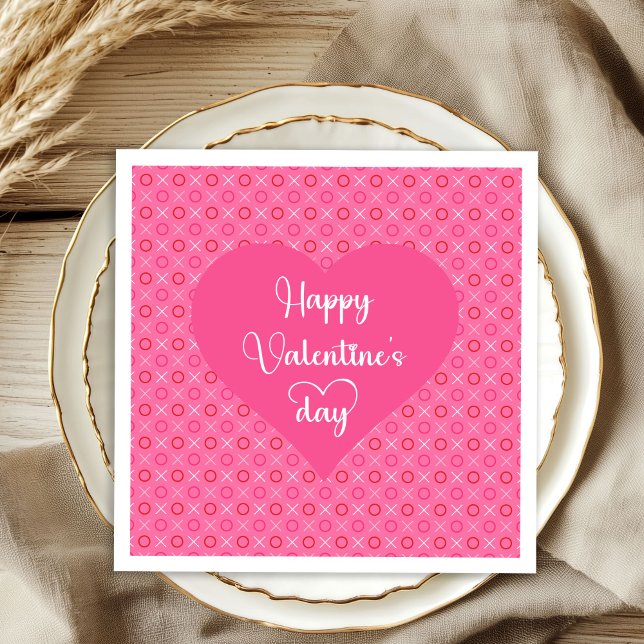 Soft Pink Hearts Valentine Table Napkins (Soft Pink Hearts Valentine Table Napkins)