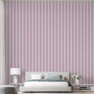 Soft Pink Herringbone Fern Striped Pattern Wallpaper