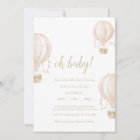 Soft-Pink Hot Air Balloon Baby Shower Invitation