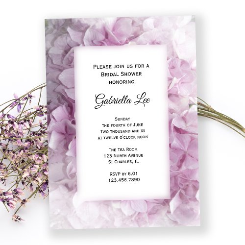 Soft Pink Hydrangea Bridal Shower Invitation