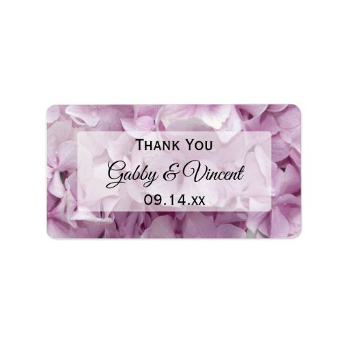 Soft Pink Hydrangea Floral Thank You Favor Tags