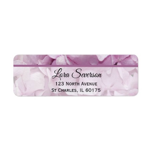 Soft Pink Hydrangea Flower Return Address Label