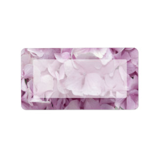 Soft Pink Hydrangea Flowers Label
