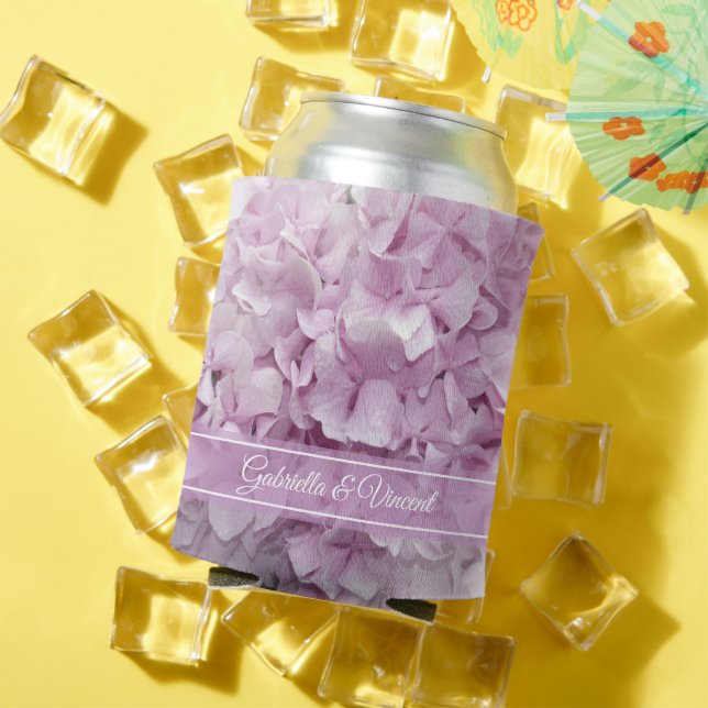 Soft Pink Hydrangea Flowers Wedding Favors Can Cooler (In Situ Summer)