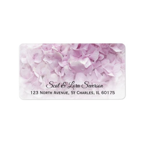 Soft Pink Hydrangea Return Address Label