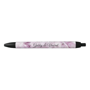 Soft Pink Hydrangea Wedding Save the Date Pen