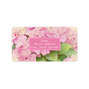 Soft Pink Hydrangeas Label