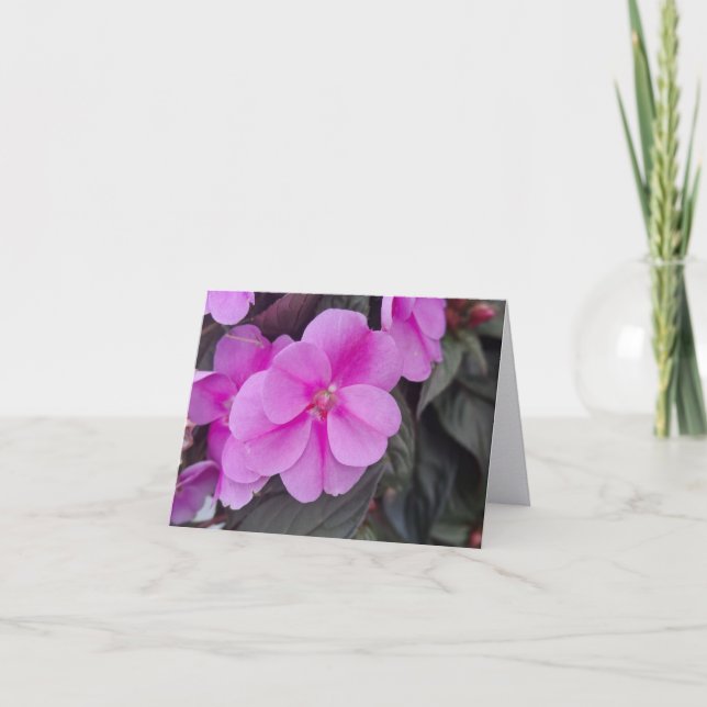 Soft Pink Impatient Folded Note Card (Front)