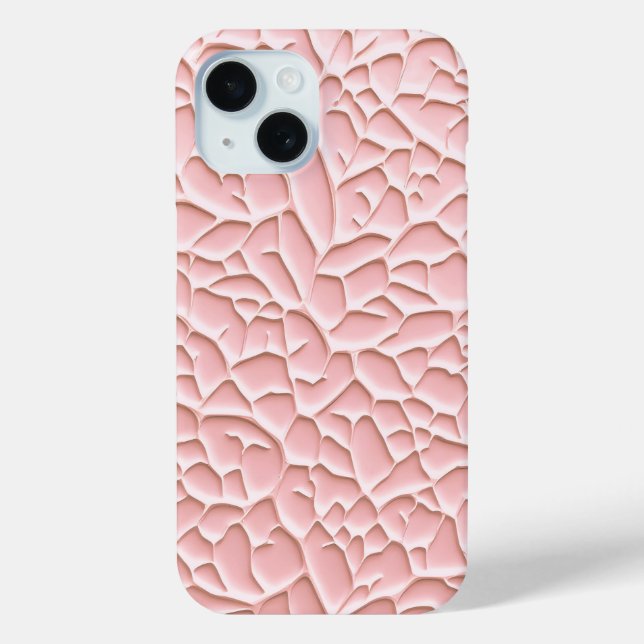 Soft Pink iPhone Case with Textured Relief (Back)