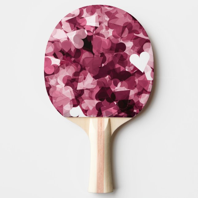 Soft Pink Kawaii Hearts Background Ping Pong Paddle (Front)