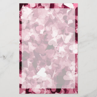 Soft Pink Kawaii Hearts Background Stationery
