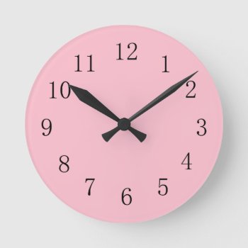 Soft Pink Kitchen Wall Clock by Red_Clocks at Zazzle
