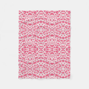 Soft Pink Leopard Animal Print Fleece Blanket