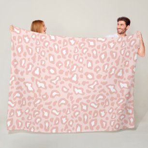 Soft Pink Leopard Fleece Blanket