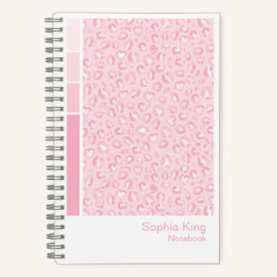 Soft Pink Leopard Vertical Palette Notebook