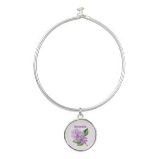 Soft Pink Lilac Charm Bracelet