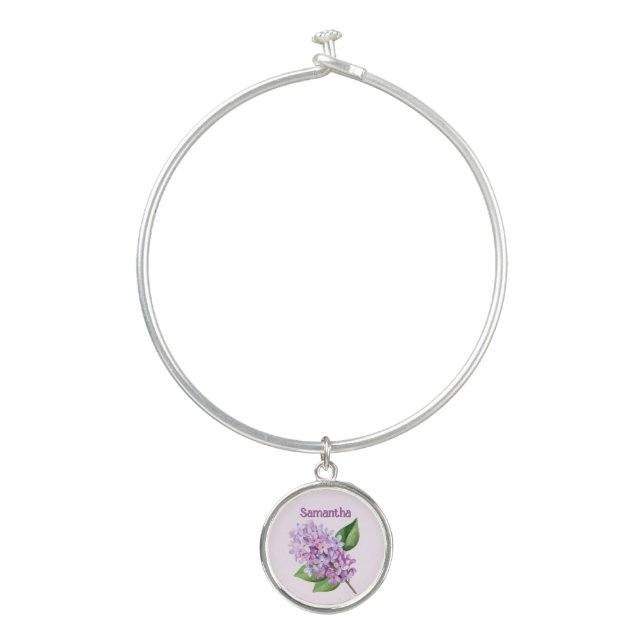 Soft Pink Lilac Charm Bracelet (Front)