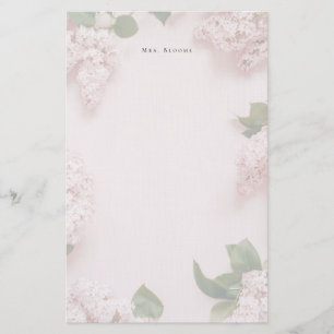 Soft Pink Lilac Personalized Feminine Stationery