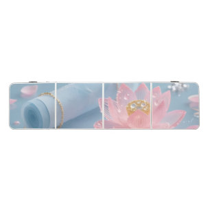 Soft Pink Lotus & Blue Silk Elegant Beer Pong Table