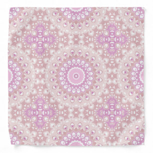 Soft Pink Mandala with Heart and Petal Motifs Bandana