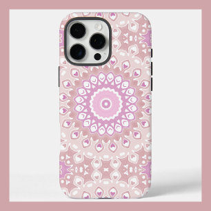 Soft Pink Mandala with Heart and Petal Motifs iPhone 16 Pro Max Case