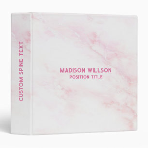 Soft Pink Marble Texture 3 Ring Binder