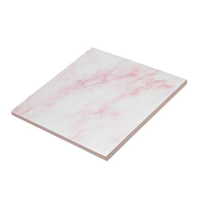 Soft Pink Marble Texture Ceramic Tile (Side)