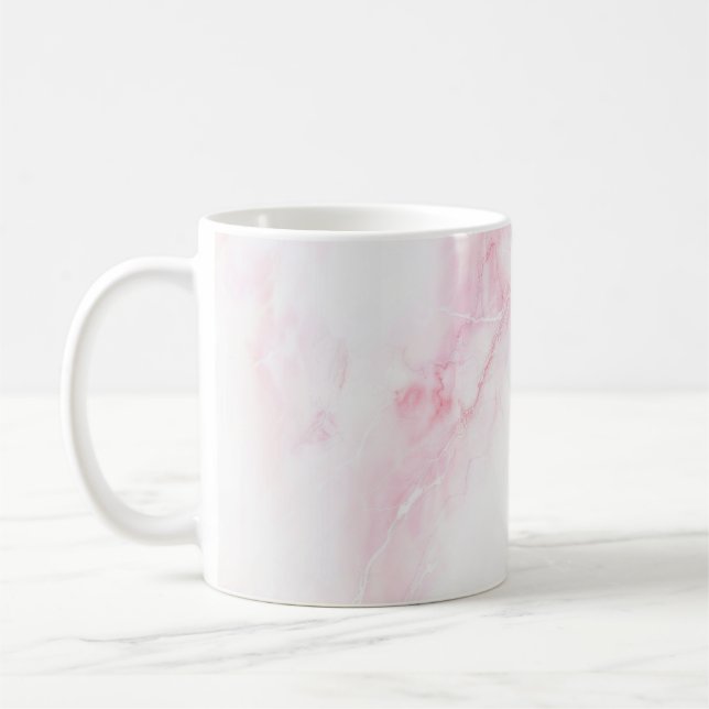 Soft Pink Marble Texture Coffee Mug (Left)