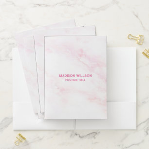Soft Pink Marble Texture Pocket Folder