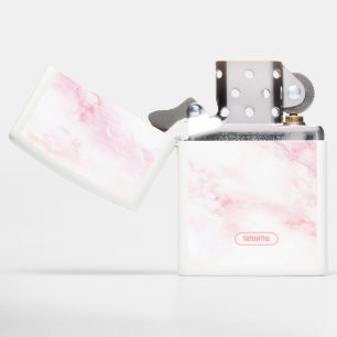 Soft Pink Marble Texture Zippo Lighter