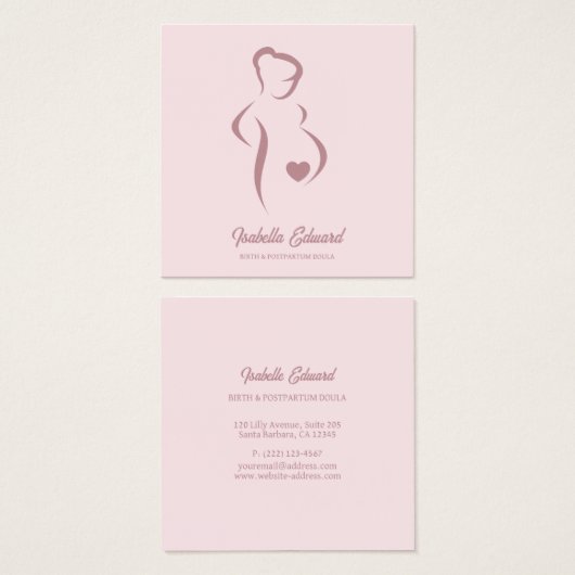 Soft Pink Maternity Doula Identity Illustration (Front & Back)