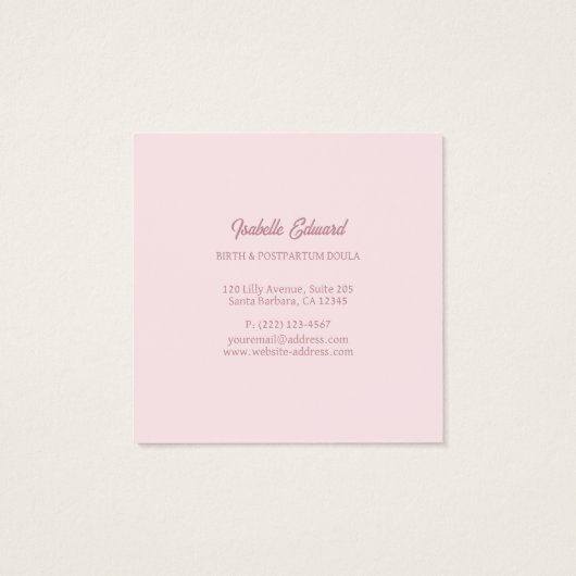 Soft Pink Maternity Doula Identity Illustration (Back)