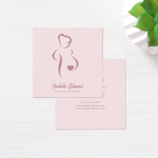 Soft Pink Maternity Doula Identity Illustration (Desk)
