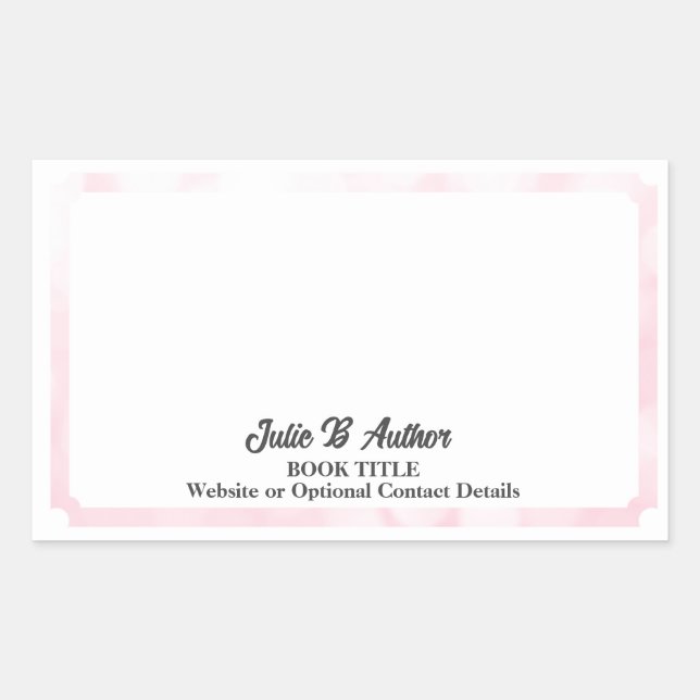Soft Pink Minimalist Custom Author Bookplate (Front)