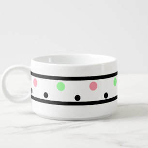 Soft Pink Mint Green Polka Dots Chili Bowl