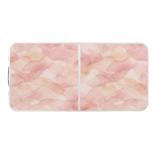 Soft Pink Modern Abstract Design Pattern Beer Pong Table (Top)