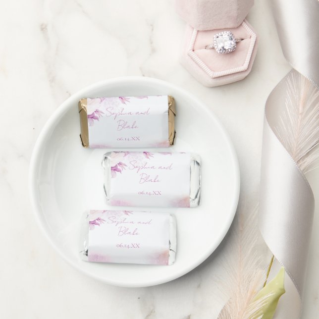 Soft Pink Modern Boho Chocolate Wedding  Hershey's Miniatures (Wedding)