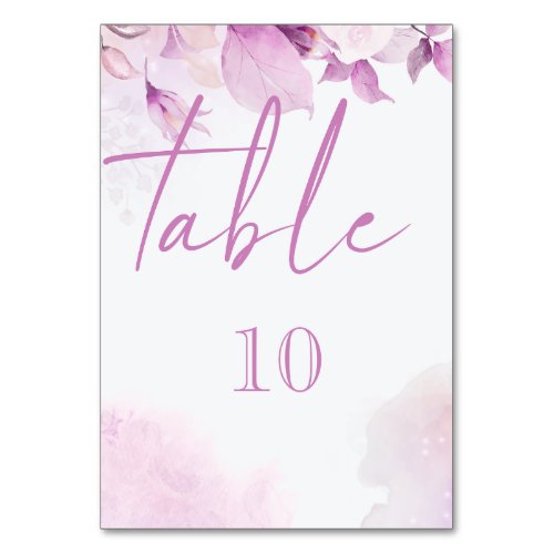 Soft Pink Modern Boho Floral Wedding Table Number