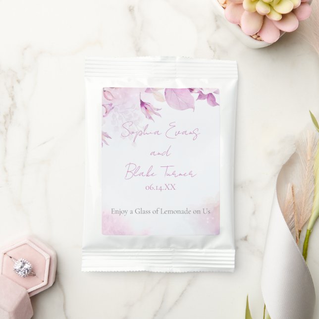 Soft Pink Modern Boho Wedding Lemonade Drink Mix (Wedding)