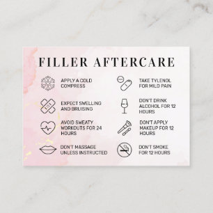 Soft Pink Modern Filler Aftercare Guide Business Card
