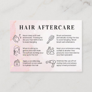 Soft Pink Modern Hair Aftercare Guide Business Card